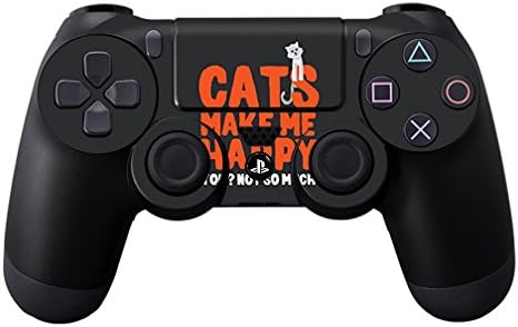 עור אדיסקינס תואם לבקר PS4 של Sony PlayStation Dualshock - חתולים משמחים אותי | כיסוי עטיפת מדבקות